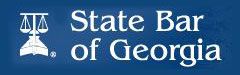 Blue logo with white text reading "State Bar of Georgia" and a scale icon on the left.